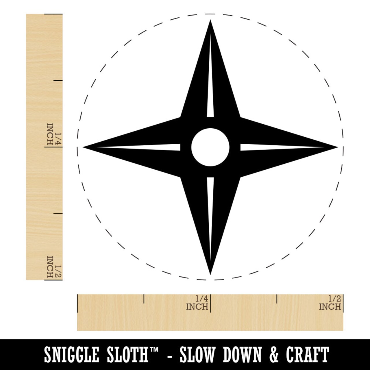 Four Point Ninja Star Self-Inking Rubber Stamp for Stamping Crafting Planners